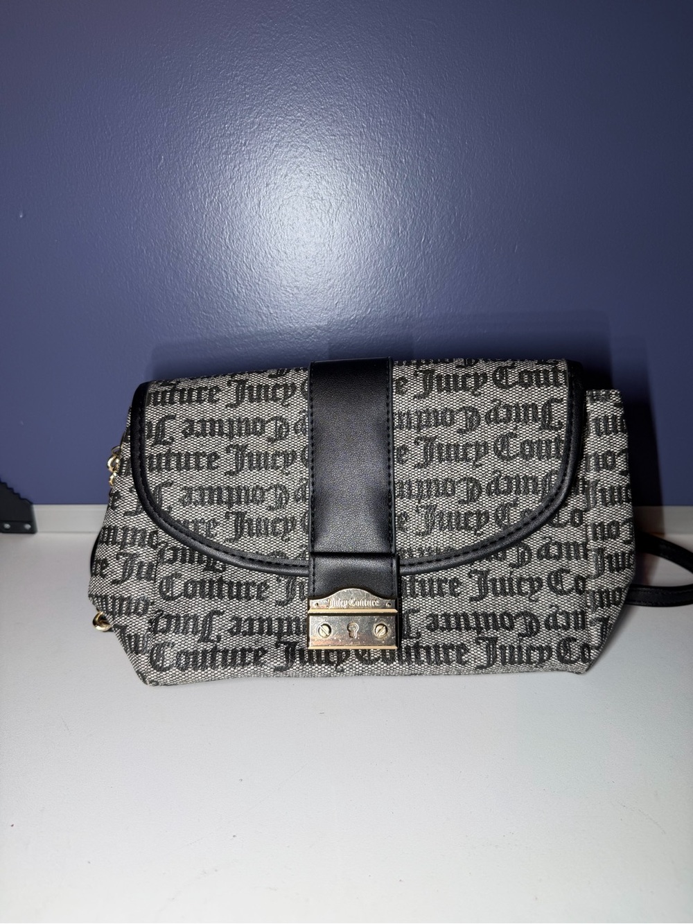 Juicy Couture Black & Gray Logo Crossbody Bag